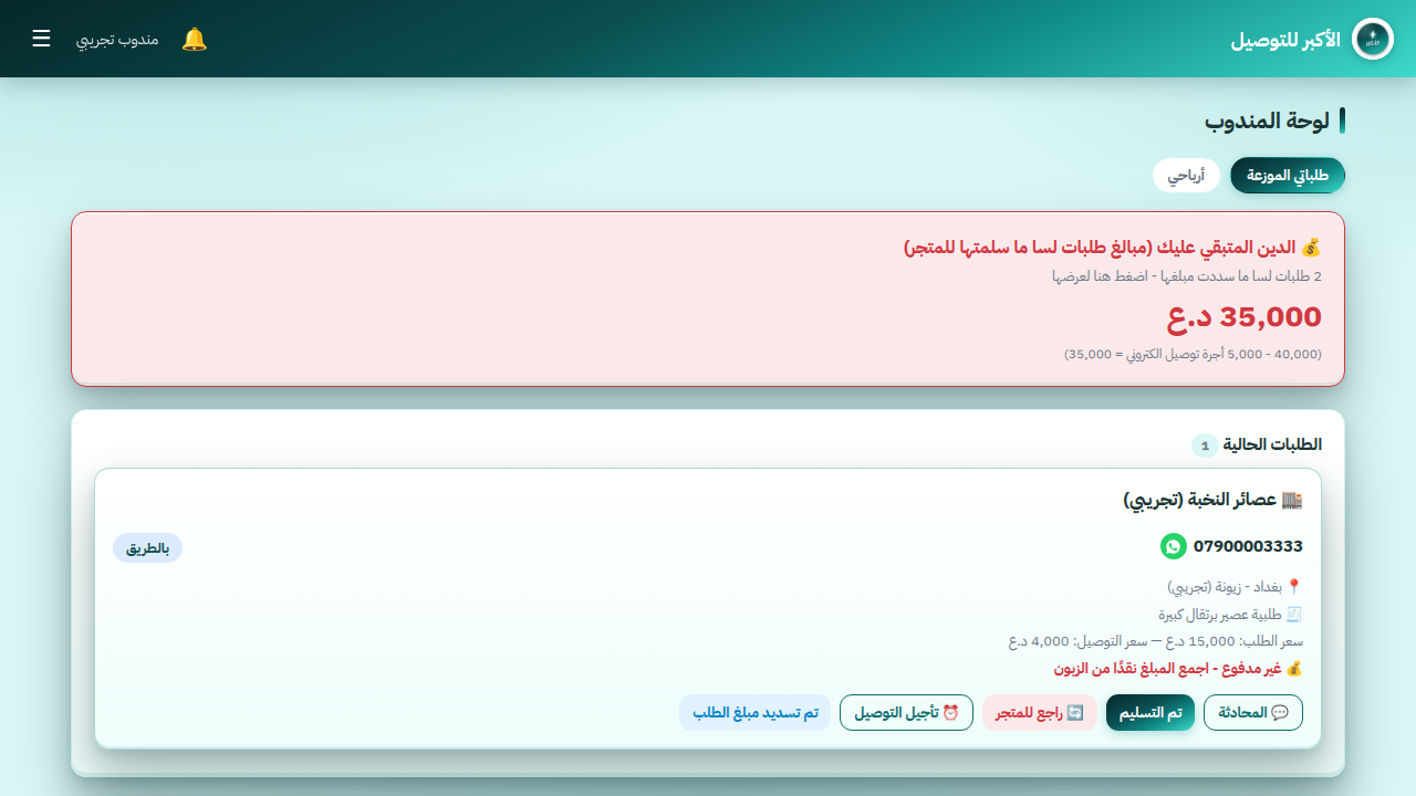 لوحة المندوب
